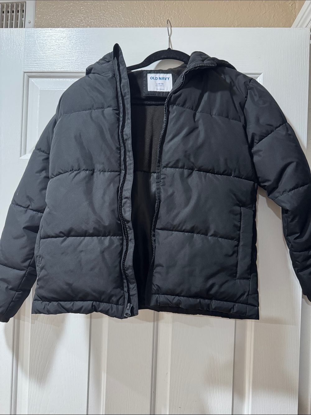 Old Navy Kids Black Hooded Puffer Coat